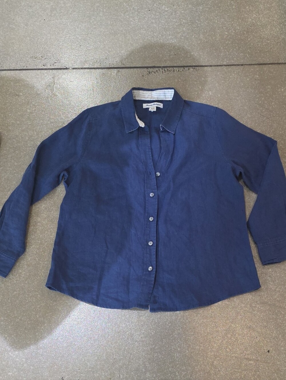Tommy Bahama Men's Navy Button-Down Linen Shirt